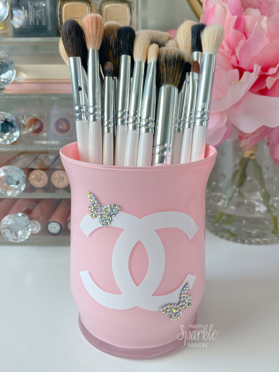 Cute Makeup Brush Holders DIY with Glitter! - Leap of Faith Crafting